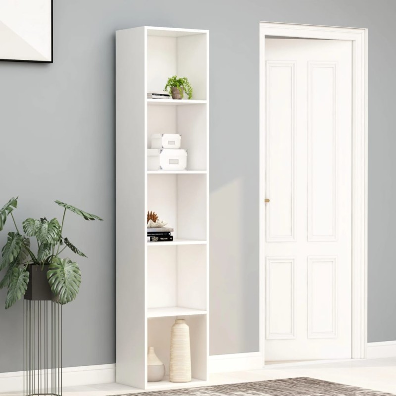 vidaXL Estantería librería madera contrachapada blanco 40x30x189 cm vidaXL Estantería librería madera contrachapada blanco 40x30x189 cm