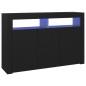 vidaXL Aparador con luces LED negro 115,5x30x75 cm vidaXL Aparador con luces LED negro 115,5x30x75 cm