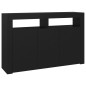 vidaXL Aparador con luces LED negro 115,5x30x75 cm vidaXL Aparador con luces LED negro 115,5x30x75 cm
