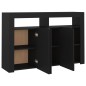 vidaXL Aparador con luces LED negro 115,5x30x75 cm vidaXL Aparador con luces LED negro 115,5x30x75 cm