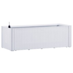vidaXL Arriate con sistema de riego automático blanco 100x43x33 cm