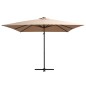 vidaXL Sombrilla voladiza con luces LED y poste acero taupe 250x250 cm vidaXL Sombrilla voladiza con luces LED y poste acero taupe 250x250 cm