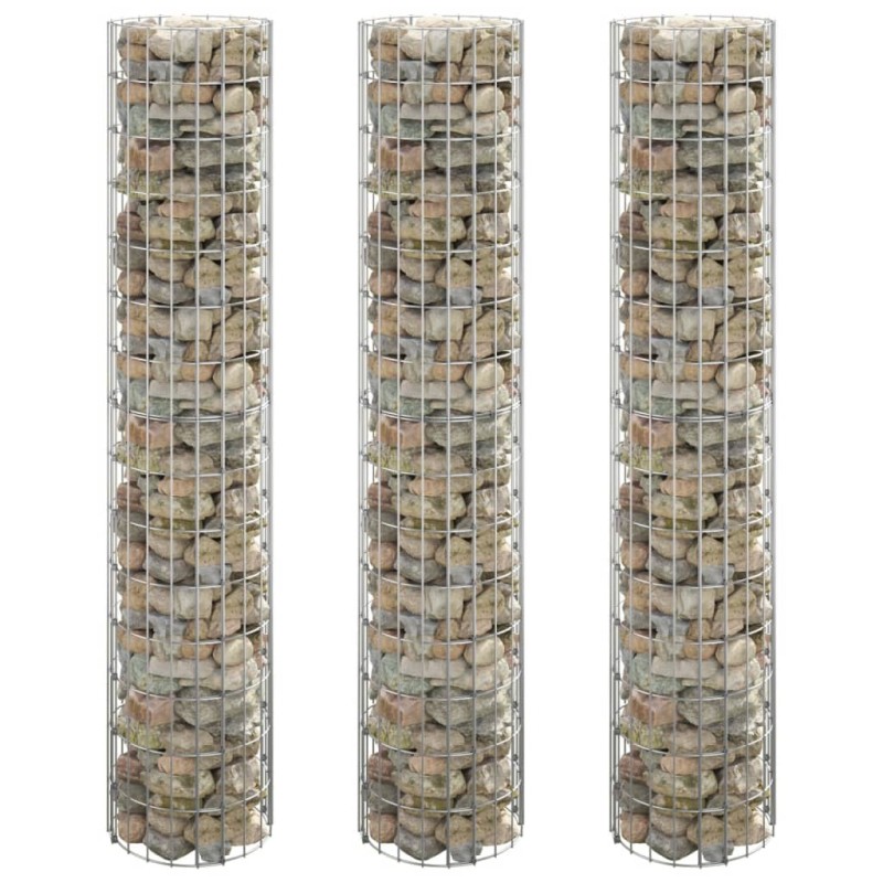 vidaXL Arriate gaviones circular 3 uds acero galvanizado Ø30x150 cm vidaXL Arriate gaviones circular 3 uds acero galvanizado Ø30x150 cm