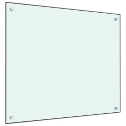 vidaXL Protección salpicaduras cocina vidrio templado blanco 70x60 cm