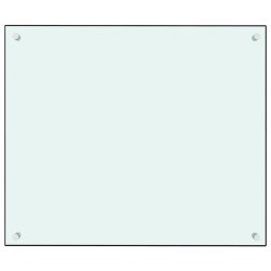 vidaXL Protección salpicaduras cocina vidrio templado blanco 70x60 cm