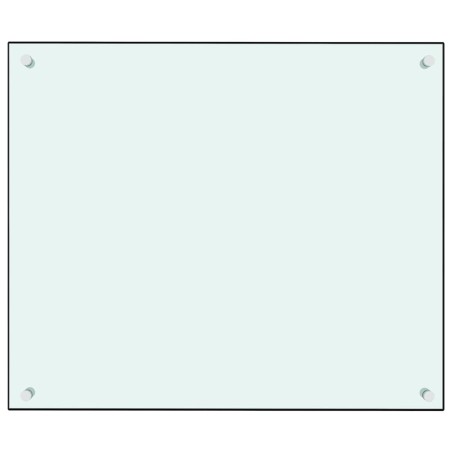 vidaXL Protección salpicaduras cocina vidrio templado blanco 70x60 cm