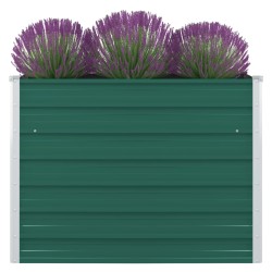 vidaXL Jardinera elevada de acero galvanizado verde 100x100x77 cm 