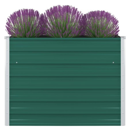 vidaXL Jardinera elevada de acero galvanizado verde 100x100x77 cm 