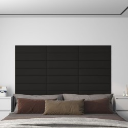 vidaXL Paneles de pared 12 uds tela negro 60x15 cm 1,08 m²