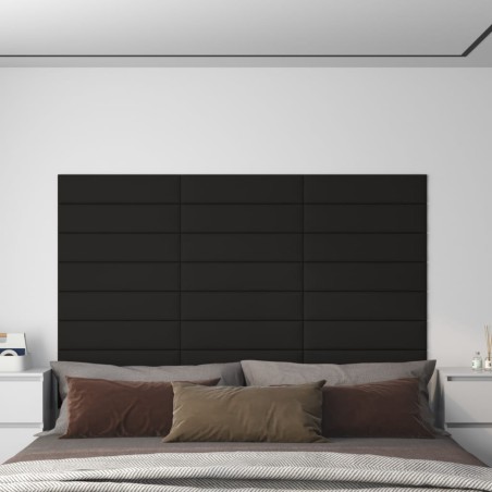 vidaXL Paneles de pared 12 uds tela negro 60x15 cm 1,08 m²
