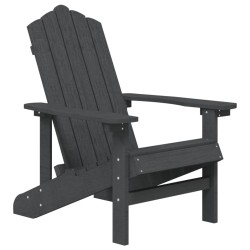vidaXL Silla de jardín Adirondack HDPE gris antracita