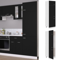 vidaXL Armario de frigorífico madera contrachapada negro 60x57x207 cm