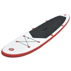 vidaXL Juego de tabla de paddle surf hinchable rojo y blanco