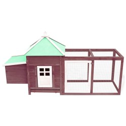 vidaXL Gallinero con ponedero madera maciza abeto moca 190x72x102 cm