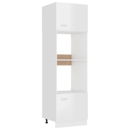 vidaXL Armario de microondas madera ingeniería blanco brillo