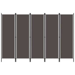 vidaXL Biombo divisor de 5 paneles gris antracita 250x180 cm