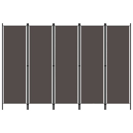 vidaXL Biombo divisor de 5 paneles gris antracita 250x180 cm