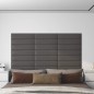 vidaXL Paneles de pared 12 uds cuero sintético gris 60x15 cm 1,08 m² vidaXL Paneles de pared 12 uds cuero sintético gris 60x15 cm 1,08 m²