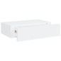 vidaXL Estante con cajón de pared MDF blanco 40x23,5x10 cm vidaXL Estante con cajón de pared MDF blanco 40x23,5x10 cm