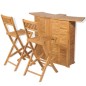 vidaXL Set mesa y sillas plegables bistró de jardín 3 pzas teca maciza vidaXL Set mesa y sillas plegables bistró de jardín 3 pzas teca maciza