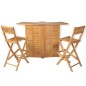 vidaXL Set mesa y sillas plegables bistró de jardín 3 pzas teca maciza vidaXL Set mesa y sillas plegables bistró de jardín 3 pzas teca maciza