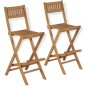 vidaXL Set mesa y sillas plegables bistró de jardín 3 pzas teca maciza vidaXL Set mesa y sillas plegables bistró de jardín 3 pzas teca maciza