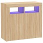 vidaXL Aparador con luces LED roble Sonoma 80x35x75 cm vidaXL Aparador con luces LED roble Sonoma 80x35x75 cm