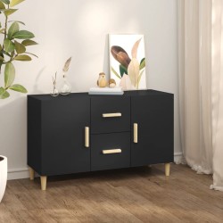 vidaXL Aparador de madera de ingeniería negro 100x36x60 cm