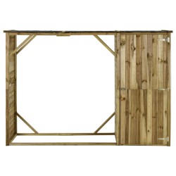 vidaXL Caseta leña y herramientas jardín madera pino 253x80x170 cm 