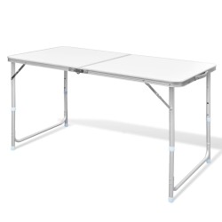 vidaXL Mesa de camping plegable ajustable 120x60 cm