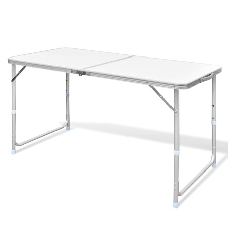 vidaXL Mesa de camping plegable ajustable 120x60 cm