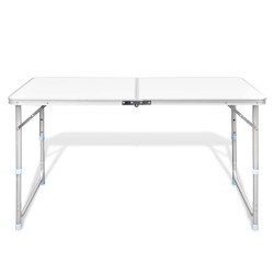 vidaXL Mesa de camping plegable ajustable 120x60 cm
