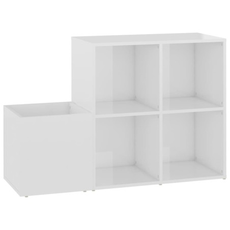 vidaXL Zapatero de recibidor contrachapado blanco brillo 105x35,5x70cm