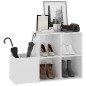 vidaXL Zapatero de recibidor contrachapado blanco brillo 105x35,5x70cm vidaXL Zapatero de recibidor contrachapado blanco brillo 105x35,5x70cm
