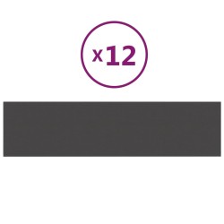 vidaXL Paneles de pared 12 uds tela gris oscuro 60x15 cm 1,08 m²