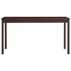 vidaXL Mesa de comedor de madera de pino marrón oscuro 140x70x73 cm