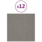 vidaXL Paneles de pared 12 uds terciopelo gris claro 30x30 cm 1,08 m² vidaXL Paneles de pared 12 uds terciopelo gris claro 30x30 cm 1,08 m²