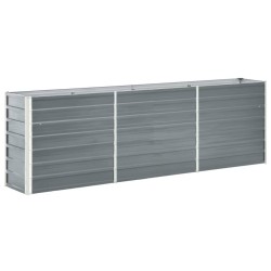 vidaXL Arriate de jardín de acero galvanizado gris 240x40x77 cm