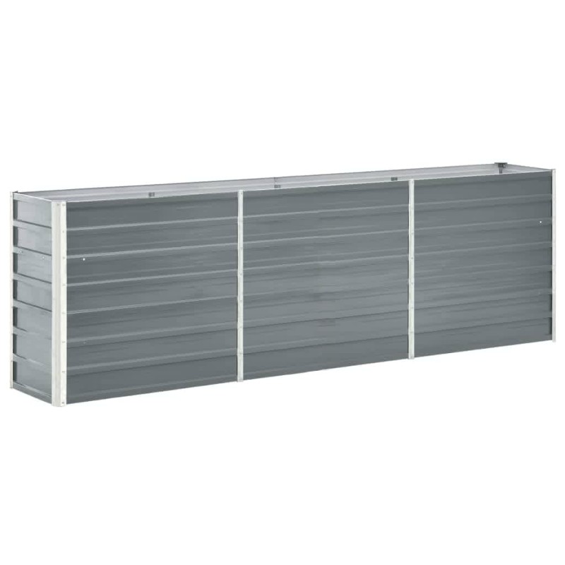 vidaXL Arriate de jardín de acero galvanizado gris 240x40x77 cm