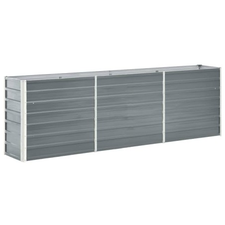 vidaXL Arriate de jardín de acero galvanizado gris 240x40x77 cm