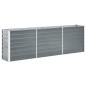 vidaXL Arriate de jardín de acero galvanizado gris 240x40x77 cm