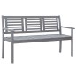 vidaXL Banco de jardín 3 plazas madera maciza de eucalipto gris 150 cm vidaXL Banco de jardín 3 plazas madera maciza de eucalipto gris 150 cm