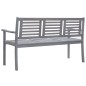 vidaXL Banco de jardín 3 plazas madera maciza de eucalipto gris 150 cm vidaXL Banco de jardín 3 plazas madera maciza de eucalipto gris 150 cm