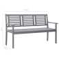 vidaXL Banco de jardín 3 plazas madera maciza de eucalipto gris 150 cm vidaXL Banco de jardín 3 plazas madera maciza de eucalipto gris 150 cm