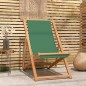 vidaXL Silla de playa plegable de madera maciza de teca verde