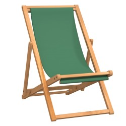 vidaXL Silla de playa plegable de madera maciza de teca verde
