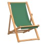 vidaXL Silla de playa plegable de madera maciza de teca verde