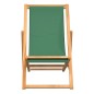 vidaXL Silla de playa plegable de madera maciza de teca verde