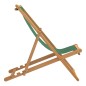 vidaXL Silla de playa plegable de madera maciza de teca verde