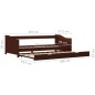 vidaXL Estructura de sofá cama madera de pino marrón 90x200 cm
